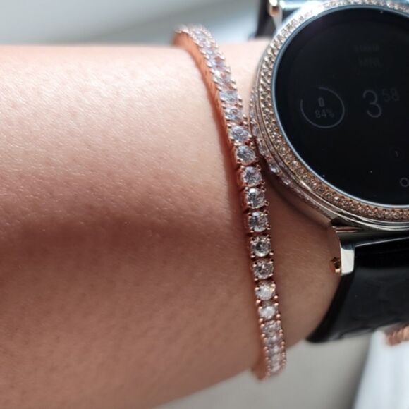 Elegant Rose Gold Tennis Bracelet - Picture 6 of 7